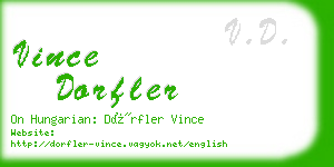 vince dorfler business card